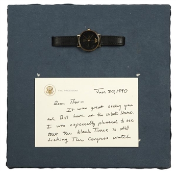 George Bush Timex Watch with Signed Note